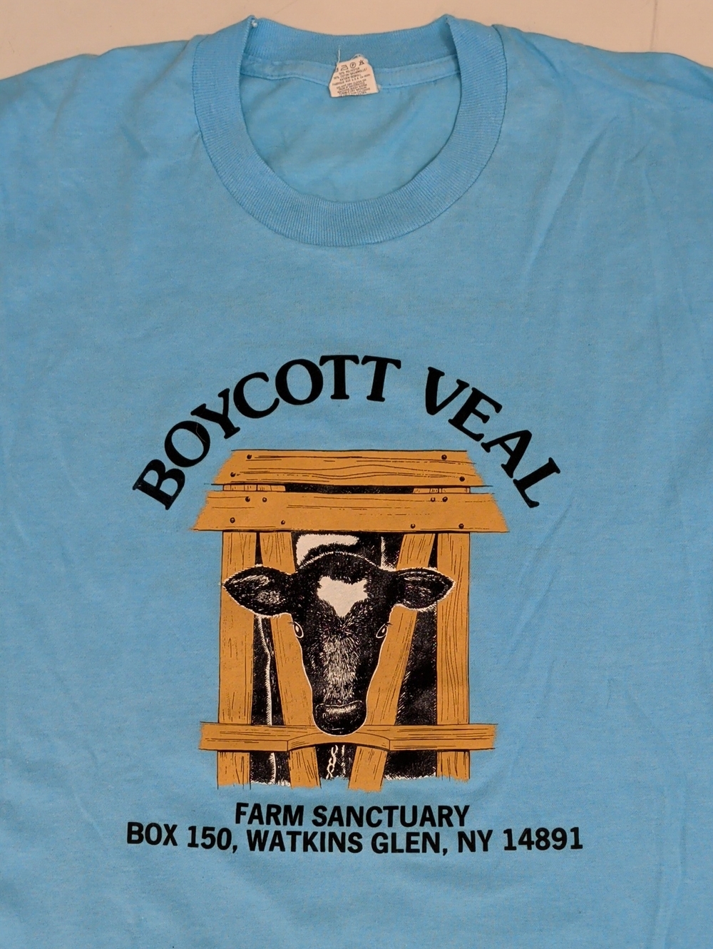 Vintage Screen Stars Tee Boycott Veal Farm Sanctuary Single Stitch 42" Chest XL
